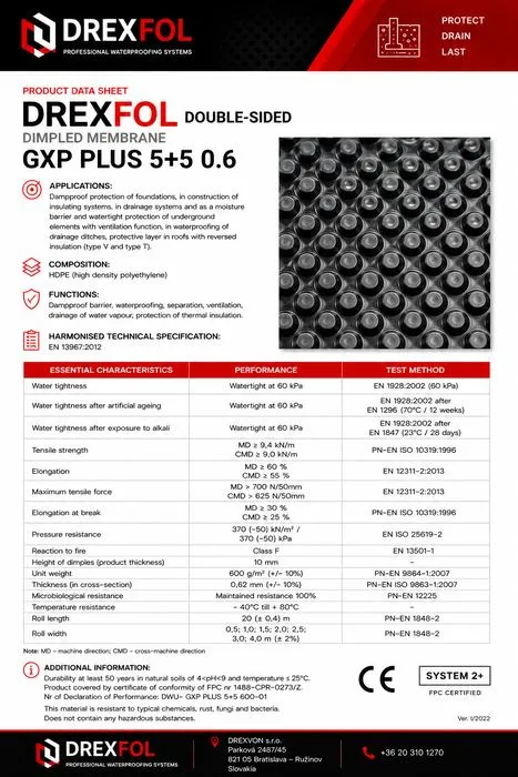 DREXFOL GXP PLUS 5+5 Műszaki adatlap (PDF)